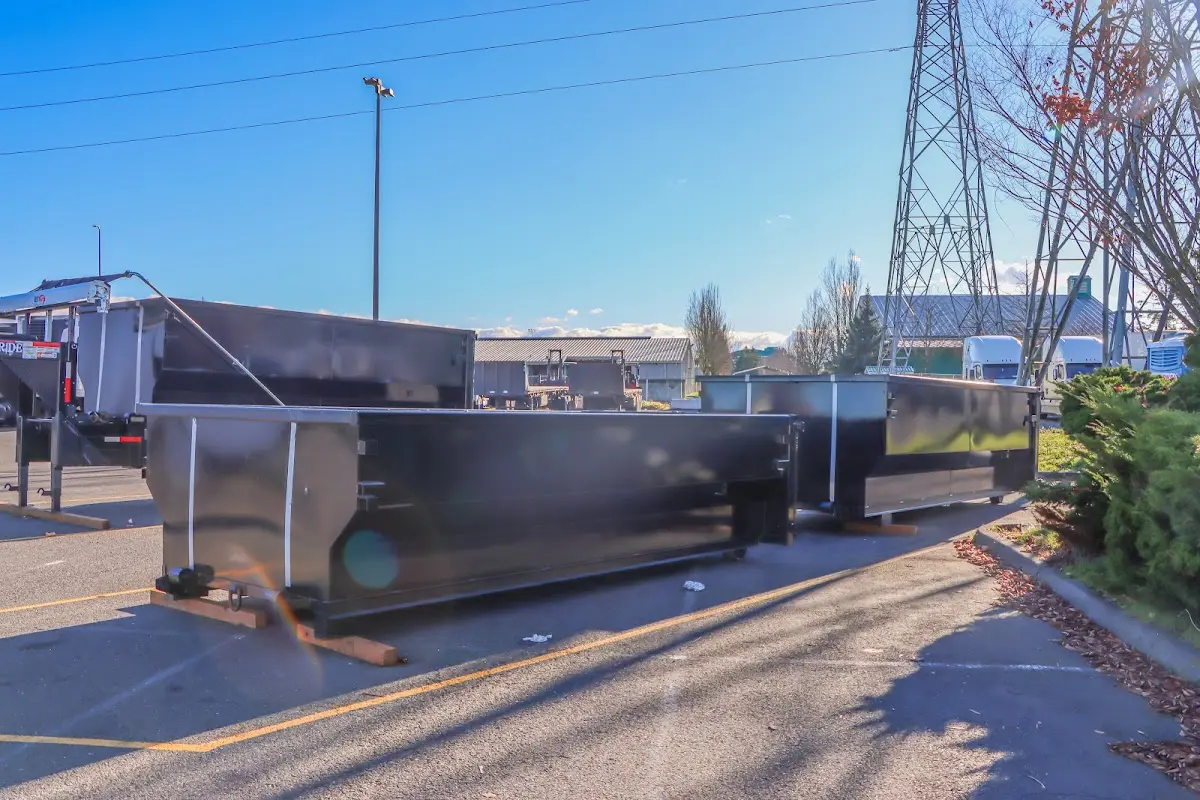 Roll-off dumpster ready for waste disposal at job site for Roll Off Dumpster Rental in Addison